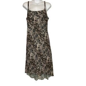 Vintage Believe Snake Print Asymmetrical High Low Hem Midi Dress Women's Size 10